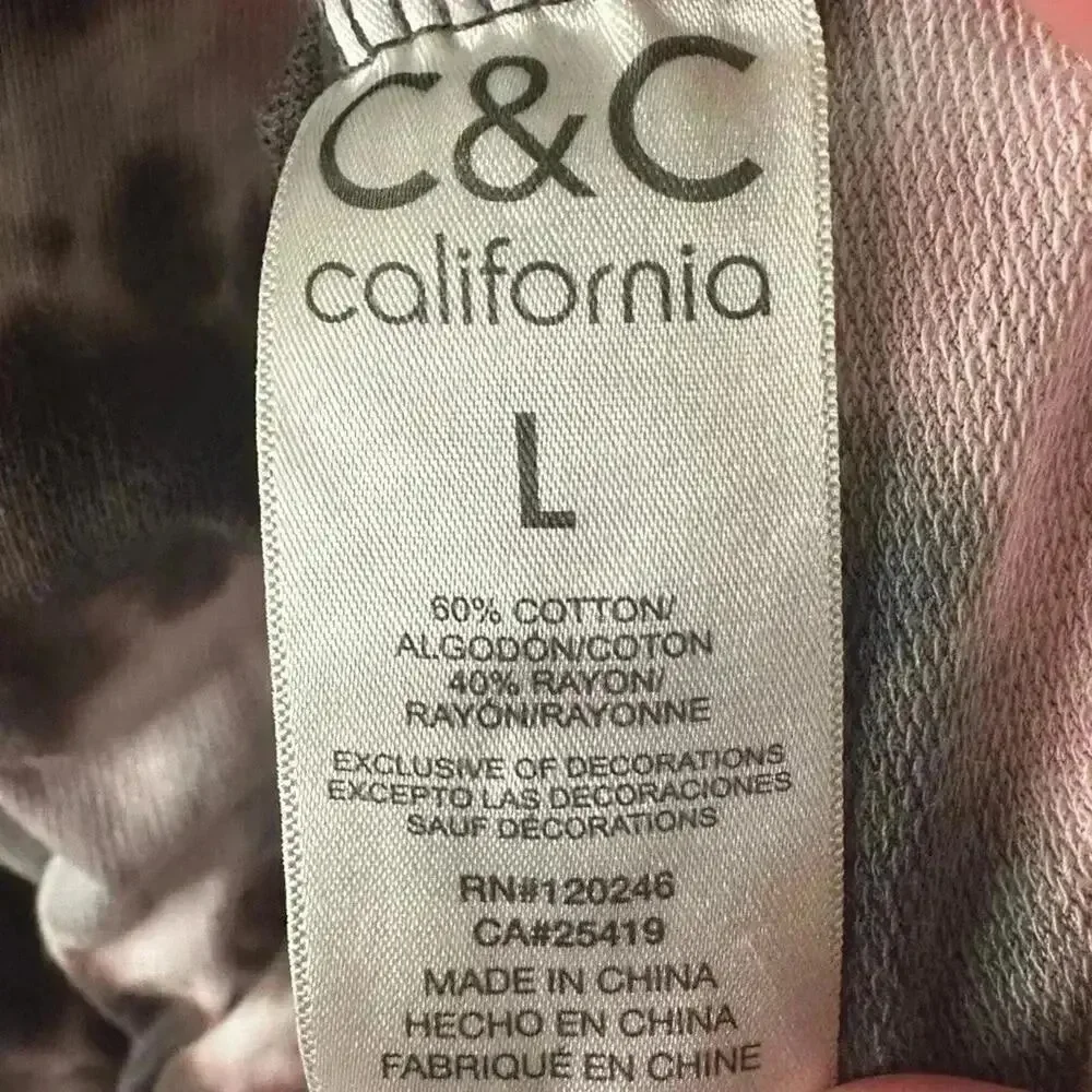 C&C California Twist Front Tie Dye Hoodie, casual beach in good condition size L - Picture 4 of 8